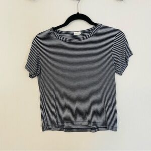 John Galt Brandy Melville Navy Blue Grey Stripe Tee OS S M